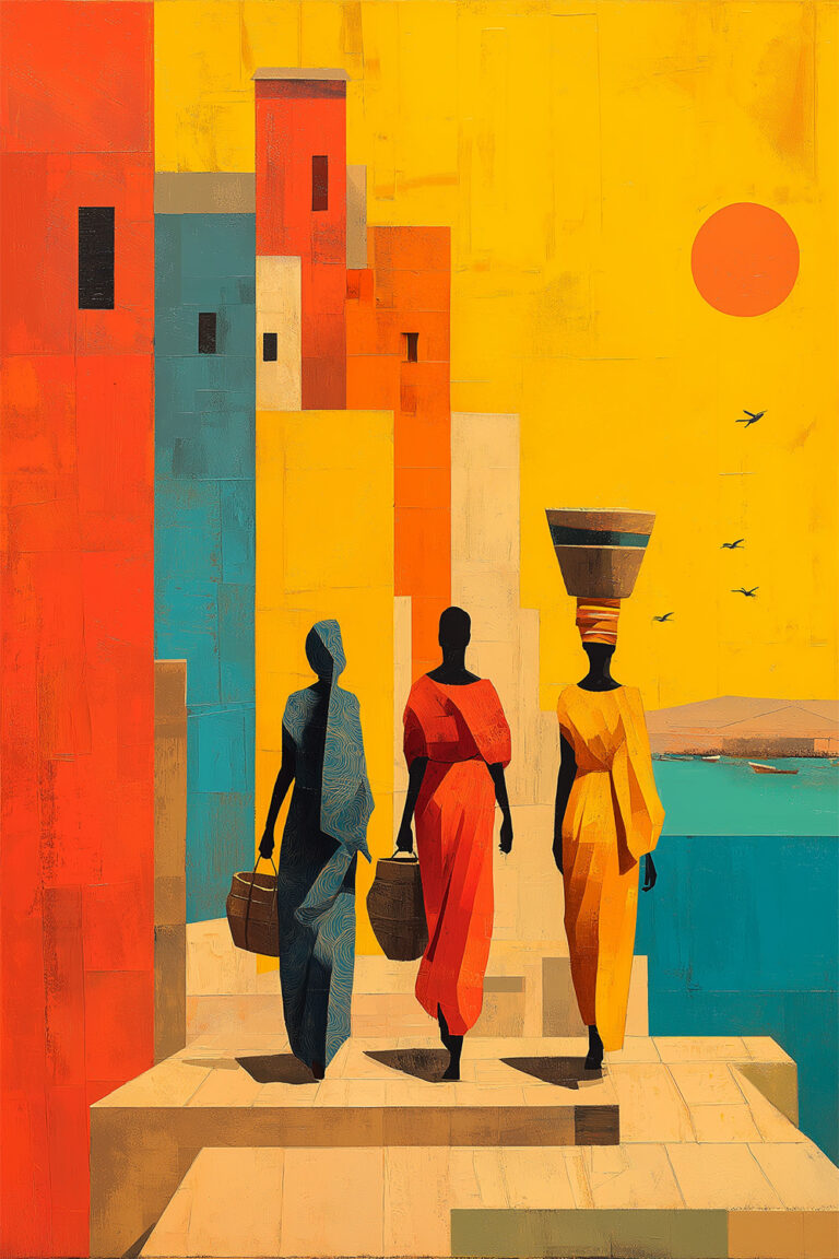 African Women Carrying Water