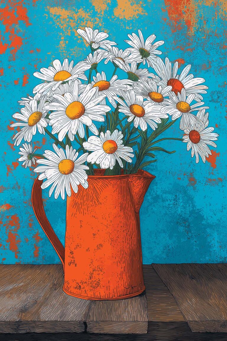 Daisies in a Watering Can